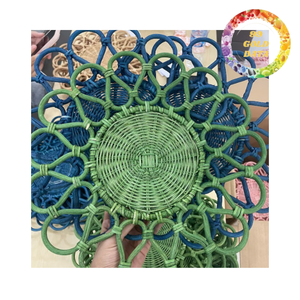 Alfombrilla Redonda de Ratán Clásica Hecha a Mano al por Mayor con Diseño Tejido |   Productos Ecológicos de Vietnam en Varios Tamaños - Product Image 6