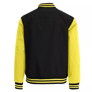 High Quality Varsity Letterman Wool and Cow Hide Leather Winter Coat with Stand Collar and Hood <b>Fleece</b> Baseball <b>Jacket</b> Sleeves - Product Image 4