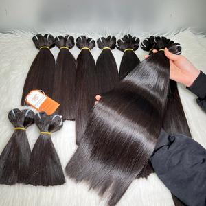 Extensiones de Cabello Humano Virgen Vietnamita Liso Directo de Fábrica, Crudo Sin Procesar, Cutícula Alineada, Doble Trama, Cabello de Máquina 12A de Alta Calidad - Product Image 5