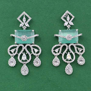 Pendientes Clásicos de Circonia Cúbica con Baño de Rodio, Nueva Moda Popular 443956 - Product Image 4