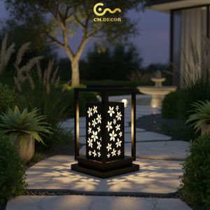 Lampe murale extérieure carrée décorative, style moderne minimaliste, pour jardin, villa de luxe, hôtel, acier inoxydable, AC 200V, E27, IP - Product Image 4