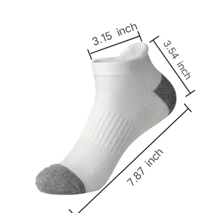 Chaussettes blanches à la cheville, respirantes, tricotées, couleur unie, pour adultes, usage quotidien décontracté - Product Image 2