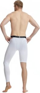 Pantalones deportivos ajustados de compresión de una sola pierna para hombre, estilo baloncesto, 1/2 pierna, capa base atlética, ropa interior. - Product Image 3