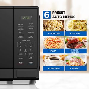 Horno Microondas Integrado de 1.1 Pies Cúbicos con Grill, 1000W, Pantalla Digital, Cavidad de Acero Inoxidable, Vidrio Negro - Product Image 4