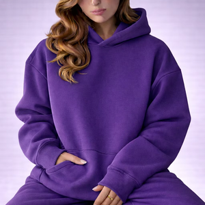 เสื้อฮู้ดดี้โอเวอร์ไซส์ผู้หญิง ผ้าใยไผ่ พรีเมียม เนื้อนุ่ม อุ่นสบาย เหมาะสำหรับฤดูหนาว สไตล์สตรีทแวร์ ทรงหลวม ใส่สบาย - Product Image 1