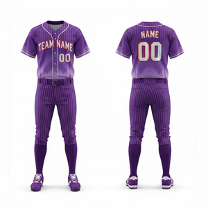 ชุดยูนิฟอร์มเบสบอลแบบสั่งทำพิเศษ เสื้อแขนสั้น กางเกงขายาว โพลีเอสเตอร์ 100% แห้งเร็ว ระบายอากาศได้ดี เหมาะกับทุกฤดูกาล สำหรับกีฬาทีม - Product Image 1