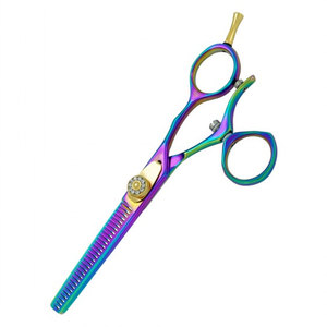 Multi Color Gold Screw Professional <b>Barber</b> Scissors Sharp <b>Blade</b> Steel Handle Salon Hair Thinning Shears - Product Image 5