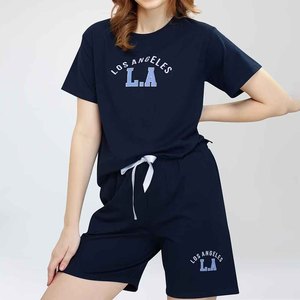 ชุดเซ็ตเสื้อยืดแขนสั้นคอกลมและกางเกงขาสั้นผ้าฝ้าย 2 ชิ้นสำหรับผู้หญิง ทรงหลวม สีพื้น สไตล์ลำลอง ใส่ได้ทั้งฤดูใบไม้ผลิและฤดูร้อน ปี 2026 ราคาโรงงาน OEM - Product Image 5