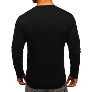 เสื้อยืดแขนยาวผู้ชายคุณภาพดีที่สุด แบบเรียบ สีพื้น ลายเรียบ ออกแบบโลโก้ได้ตามสั่ง เสื้อยืดผู้ชายระบายอากาศได้ดี แขนยาวเต็มตัว - Product Image 2