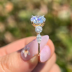 One Stone Round Cut Lab-Grown Diamond Engagement Wedding <b>Ring</b> 3.16Carat Yellow <b>Gold</b> <b>14k</b> Party Gift Jewelry - Product Image 3