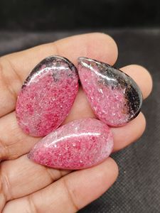 Cabochon carré en rhodonite naturelle rouge, forme coussin, dos plat, calibré, certifié, vente en gros, toutes tailles disponibles - Product Image 6