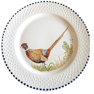 Nouveauté : Plateau en métal émaillé, magnifiquement fait main, décoration d'intérieur avec motif d'oiseaux et d'arbres imprimés, design Art Déco - Product Image 1