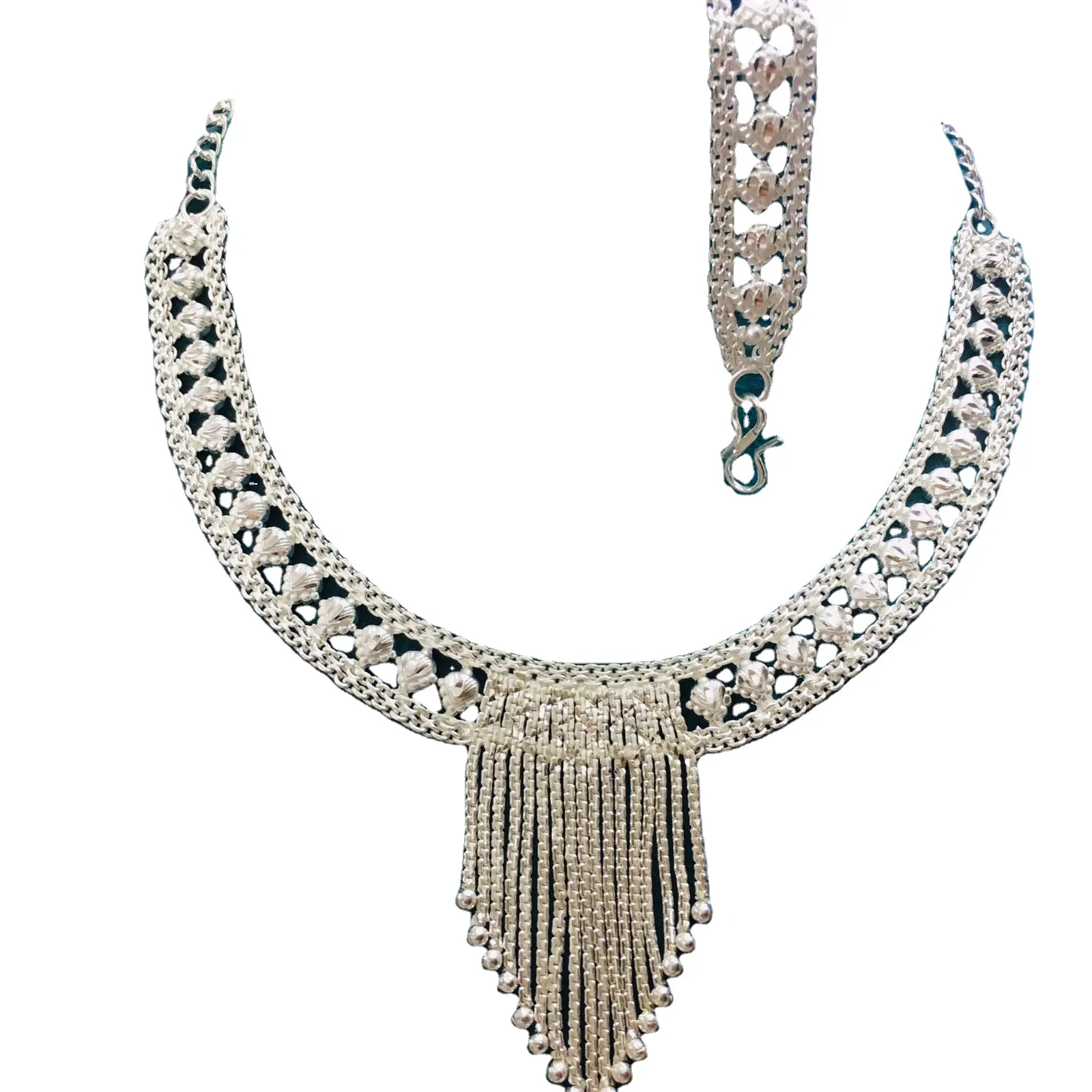 Ready to ship DDP Best Quality dubai special Hand crafted necklace in red blue black pink colour for women