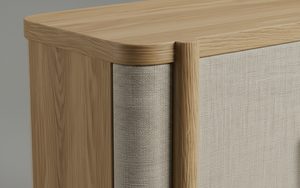 Aparador Moderno de 2 Puertas de Roble Macizo para Sala de Estar - Almacenamiento Resistente al Agua con Diseño Minimalista - Product Image 4