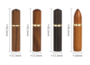 Tube de rangement pour aiguilles rond de 20 cm en bois d'acajou épais, pratique, simple et écologique, étui portable pour couture et broderie - Product Image 3