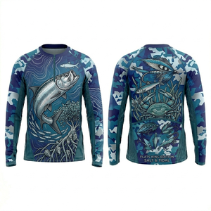 Camiseta de Pesca Personalizada al por Mayor, Impresión por Sublimación Completa, Uniforme de Pesca, Ropa de Pesca Deportiva de Manga Larga para Exteriores - Product Image 1