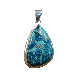 Collar con Colgante de Shattuckita Azul Grande de Primera Calidad Natural, Colgante de Plata de Ley 925, Regalo de Joyería para Esposa - Product Image 1