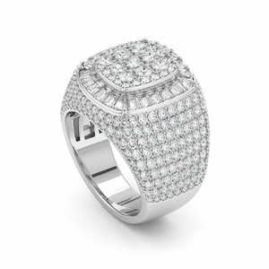 Anillo de Lujo para Hombre con Moissanita, Totalmente Cubierto de Piedras, Corte Brillante Personalizado, Chapado en Oro Rosa sobre Plata 925, Estilo Hip Hop, Regalo de Aniversario, Compromiso o Boda - Product Image 1