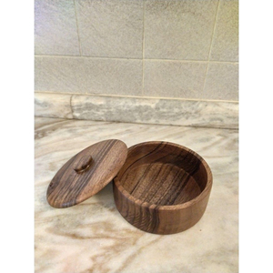 Chauffe-tortillas rond artisanal en bois de manguier, boîte isotherme pour roti avec couvercle, pour la cuisine, la salle à manger et la décoration festive - Product Image 6