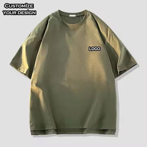 เสื้อยืดคอกลมแขนสั้นทรงโอเวอร์ไซส์สำหรับผู้ชาย ผ้าเจอร์ซีย์สีพื้น ระบายอากาศได้ดี ดีไซน์ลำลอง พิมพ์ลายโลโก้ด้านหน้า - Product Image 2