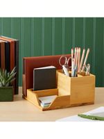 Organisateur de bureau en bois moderne multifonctionnel, support de rangement, porte-stylos pour bureau, salon, école, direction