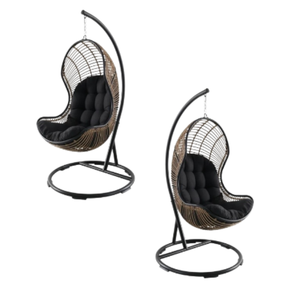 Modern Rattan Hanging <b>Egg</b> Chair with Comfortable Swing <b>Seat</b> for Patio and Outdoor Furniture - Product Image 4