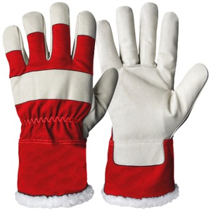 Guantes de Cuero Cálidos para Invierno, Rojos y Blancos, Unisex, Aislantes Térmicos para Exteriores, Ropa de Trabajo - Product Image 1