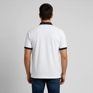 Polo de golf OEM/ODM à la mode, coupe décontractée, respirant, color block, en coton piqué, manches courtes, col rabattu - Product Image 6