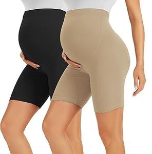Pantalones Cortos de Ciclismo Personalizados para Mujer, Pantalones Cortos de Yoga y Maternidad, Sexys, Casuales, de Cintura Elástica, de Nylon, Ajustados, con Costuras Altas, para Embarazadas - Product Image 1