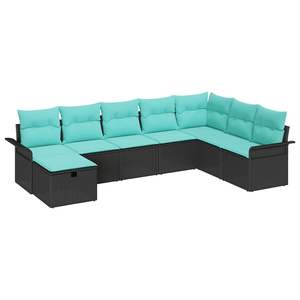 Juego de sofás de jardín de ratán sintético negro de 8 piezas con cojín - Product Image 2