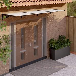 Toldo de policarbonato negro grande y duradero para puerta, gazebo y pérgola para exteriores. - Product Image 1