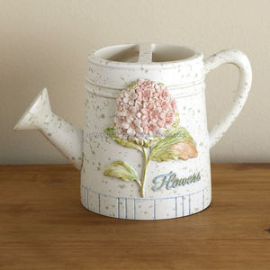 Travail floral classique en émail sur bidon d'eau galvanisé pour les jardins de style campagnard et les intérieurs de pièces antiques - Product Image 6