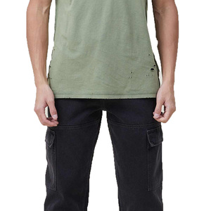 Camisetas para hombre, estilo vintage, de algodón lavado, con estampado desgastado, detalles rotos, tela suave y transpirable, camiseta gráfica informal a la moda. - Product Image 5