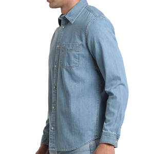 เสื้อเชิ้ตเดนิมผู้ชายไซส์ใหญ่พิเศษ คุณภาพระดับพรีเมียม สไตล์ไฮสตรีท เสื้อเชิ้ตเดนิมผู้ชายคุณภาพสูง เสื้อเชิ้ตเดนิมเนื้อหนา - Product Image 2