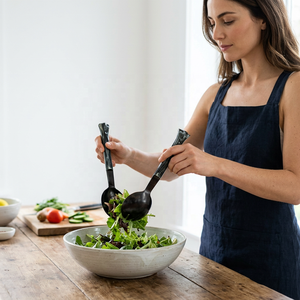 Ensemble de cuillères et fourchettes à salade en résine, fabriquées à la main, écologiques, compatibles lave-vaisselle et micro-ondes, couleur personnalisée disponible - Product Image 1