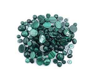 Lote de gemas sueltas de malaquita natural en forma de cabujón, de 5-10 mm, para la elaboración de joyería artesanal. - Product Image 6