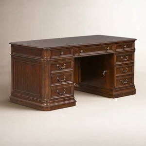 Traditional Executive <b>Desk</b> Wood Office Furniture with Storage <b>Cabinet</b> Antique Design for Home Office - Product Image 6
