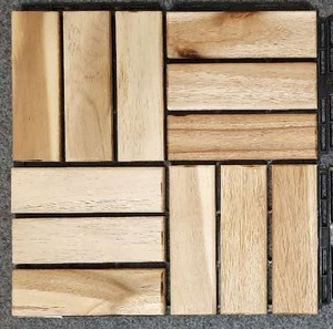 Baldosas de Madera de Acacia Impermeables con Sistema de Encaje para Uso en Interiores y Exteriores - Product Image 6