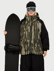 Winter Men's High Camo Print Style Ski Snowboard <b>Jacket</b> Outdoor Thermal <b>Waterproof</b> Windproof Breathable Customizable Logo - Product Image 5