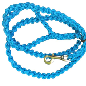 Blue <b>Braided</b> Nylon Macrame <b>Cord</b> Handwoven Rope Lead Modern Heavy Duty Handcrafted Eco-Friendly Collar and Lead Cords - Product Image 5