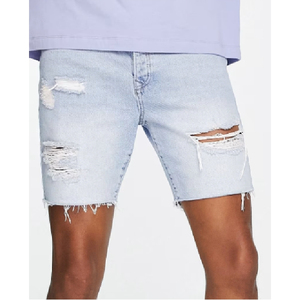 Customized Men's High Quality Jeans Shorts Casual Solid Pattern Design With Custom Logo OEM Service Accepted Wholesale Rate - Product Image 3