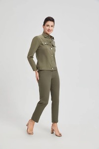 Veste en jean à prix d'usine, 100% coton, veste en jean décontractée longue pour femmes - Product Image 3