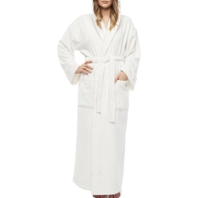Peignoir de bain en coton de style hôtel de luxe, unisexe, doux, confortable, absorbant, en tissu éponge, avec ceinture, pour hôtels, resorts, spas, en vente - Product Image 1