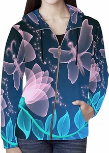 Sublimation fermeture éclair sweats à capuche femmes 2022 nouveau transfert de chaleur vêtements de sport impression conception 3D manches complètes Badge polaire couleur personnalisée - Product Image 2