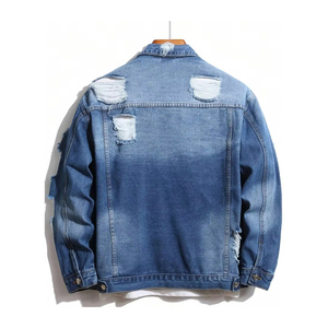 Veste en jean en coton de mode hivernale fabriquée en usine, conçue pour hommes, de haute qualité, avec logo personnalisé sur le devant - Product Image 2