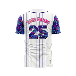 Maillot de baseball vintage personnalisé Miami - Options d'équipe entièrement personnalisables, impression par sublimation, sans manches, col rond, respirant - Product Image 2