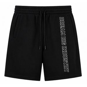Shorts de survêtement noirs personnalisés pour hommes, imprimé vertical, en molleton de coton, style athlétique streetwear décontracté, vente en gros OEM ODM - Product Image 1