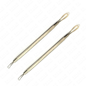 Extracteur de points noirs et d'acné en acier inoxydable de 12 cm, outil professionnel pour éliminer les comédons et nettoyer les pores du visage - Product Image 1