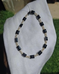 Bracelet en moissanite jaune rond et noir fantaisie de 3 mm, fait main pour bijoux de mode - Product Image 1