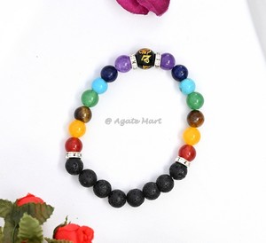 Pulsera de piedras preciosas de ágata pulida de 10MM tallada amor curación estilo Feng Shui Triple protección grabado ecológico hogar - Product Image 3